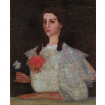Ramón de Zubiaurre. Muchacha con flor (1909)