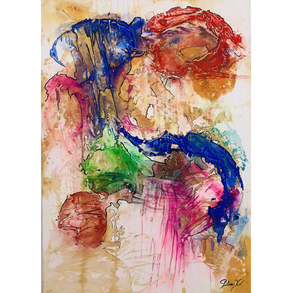 Pilar Xercavins Casas.   "Carnaval Rio de Janeiro".  2010.   Técnica: mixta sobre lienzo firmada 