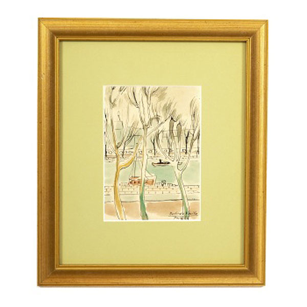 CIRILO MARTÍNEZ NOVILLO  (Madrid 1921-2008) "Vista del Sena con barcos"