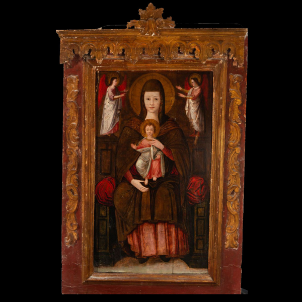 Virgen del Pópolo, escuela italiana del siglo XVI. Óleo sobre tabla. 