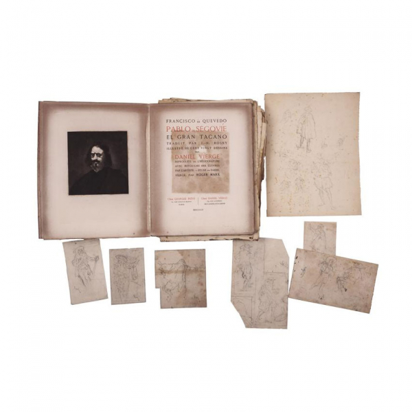 FRANCISCO DE QUEVEDO Y VILLEGAS.  "PABLO DE S&Eacute;GOVIE. El gran taca&ntilde;o. Traduit par J. H. Rosny" Dibujos originales 1902.