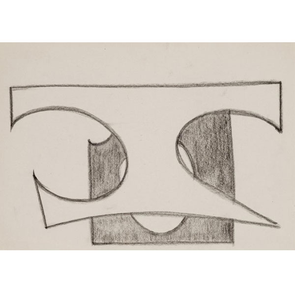 Jorge Oteiza. Sin título &quot;Sin título (c. 1957)&quot;. Dibujo a lápiz sobre papel.