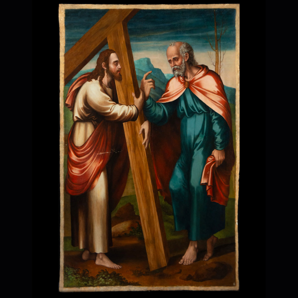 Cristo Reuniéndose con San Pedro - Maestro Manierista Toledano o Valenciano del siglo XVI.