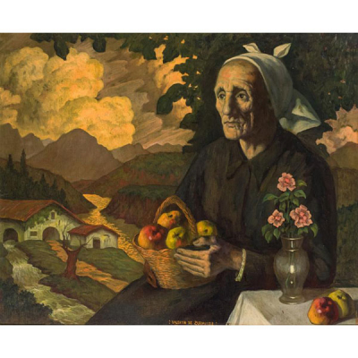 Valentín de Zubiaurre (1879 - 1963)  &quot;Mari Tere&quot;. Óleo sobre lienzo.