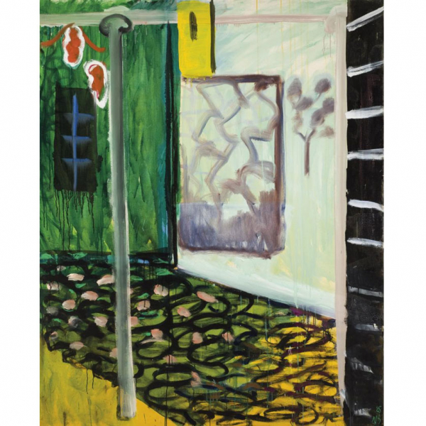 Navarro Baldeweg. "Desde la casa (1985)". &Oacute;leo sobre lienzo. Firmado y fechado (85)  