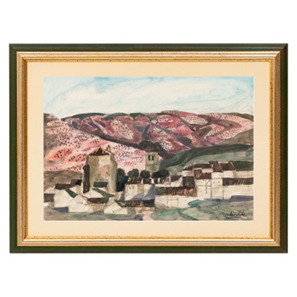 AGUSTIN REDONDELA  (Madrid 1923) "Vista de pueblo y tierras"