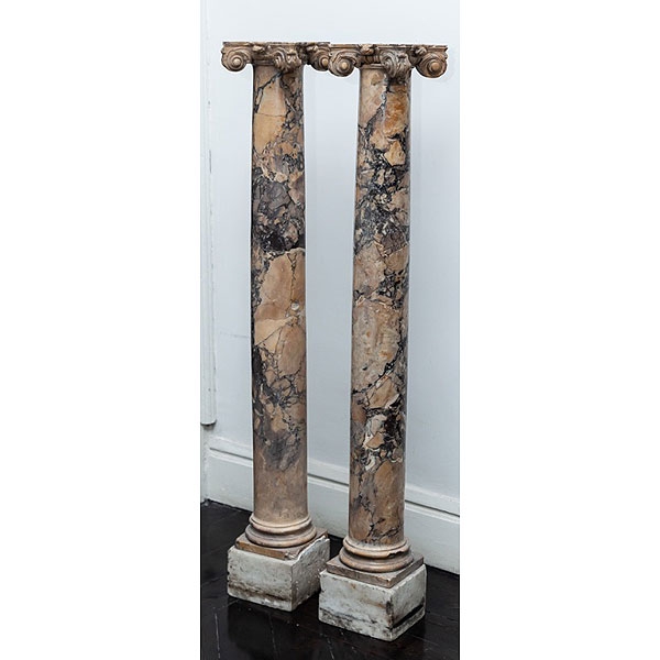 Pareja de columnas italianas de mármol S.XIX