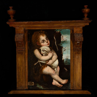 Óleo sobre tabla San Juanito siglo XVI.