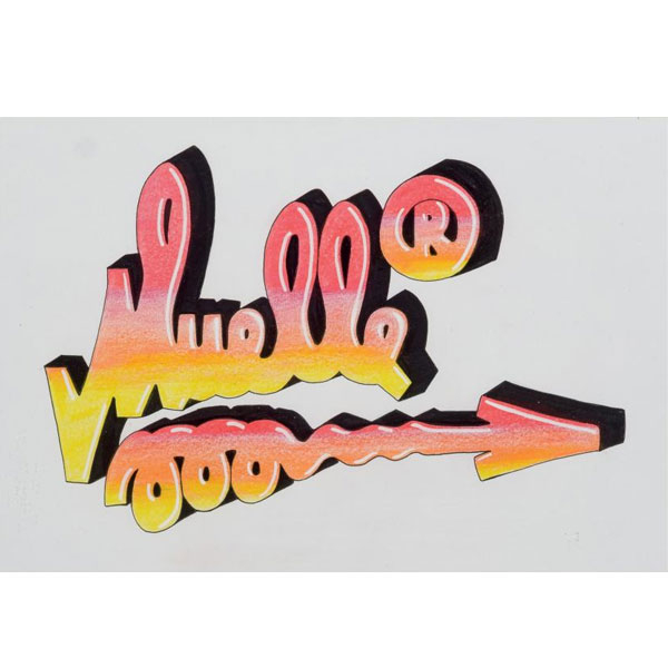 Muelle  (JUAN CARLOS ARGÜELLO) (1965 - 1995). Tag / Firma sobre papel