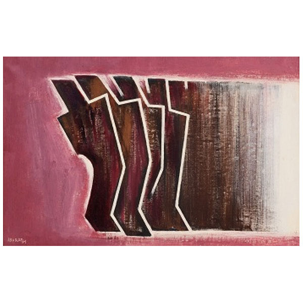 AGUST&Iacute;N IBARROLA   (Basauri, Vizcaya 1930 - Us&aacute;nsolo, Vizcaya 2023)  "Figuras "  Firmado: Ibarrola  &Oacute;leo / Lienzo  