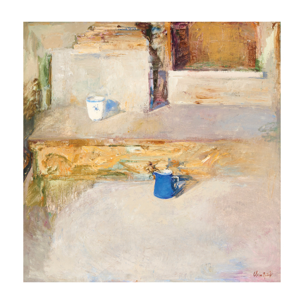 Gloria Mu&ntilde;oz (Barcelona, 1949) Espai sacre amb blau. &Oacute;leo sobre tela. Firmado.