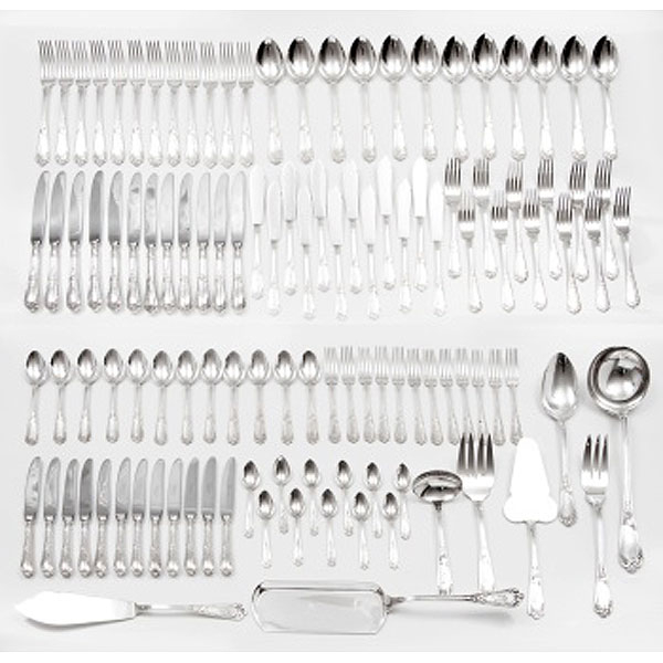 Cubertería en plata Estilo Luis XVI. Cruz de Malta.