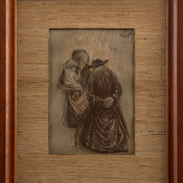 "Sacerdote con mujer y niña" ENRIQUE ALBIZU (Valencia, 1926 - Fuenterrabía, 2014)