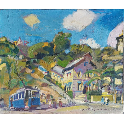 Josep Moscard&oacute; (Barcelona, 1953). "Tibi". &Oacute;leo sobre tela firmado en el &aacute;ngulo inferior derecho.