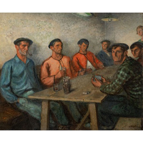 ALBERTO ARRUE  (Bilbao 1878- 1944) "Tertulia en la taberna"