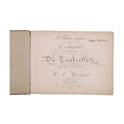 Mozart. "IL FLAUTO MAGICO. Dramma per musica ridotto per il cembalo die Zauberflote" Leipzig: Breitkopf &amp; H&auml;rtel, s.a.