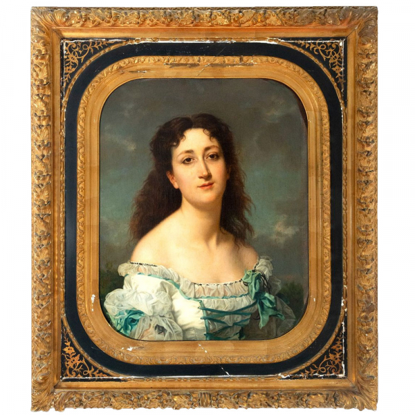 "Elizabeth de Bavaria" de Franz Xaver Winterhalter (1805-1873), restos de firma, fechado en 1873. 