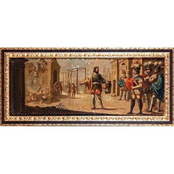 Atribuído a Juan de la Corte  "Felipe II supervisando las obras"