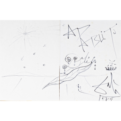 Salvador Dal&iacute; (Figueres, Girona, 1904-1989)  Composici&oacute;n con estrella.  Dibujo. Firmado y fechado en 1975.