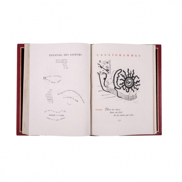 Guillaume Apollinaire. "CALLIGRAMMES" Librairie Gallimard, 1930.  
