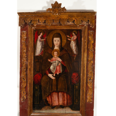 "Virgen del P&oacute;polo" Escuela italiana del siglo XVI. &Oacute;leo sobre tabla