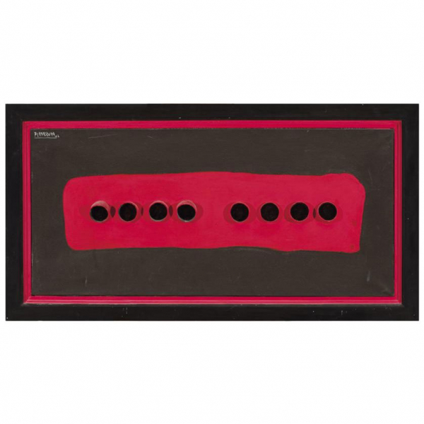 Enric Planas Durá.   "Sin título (1962)". Técnica mixta sobre lienzo. 