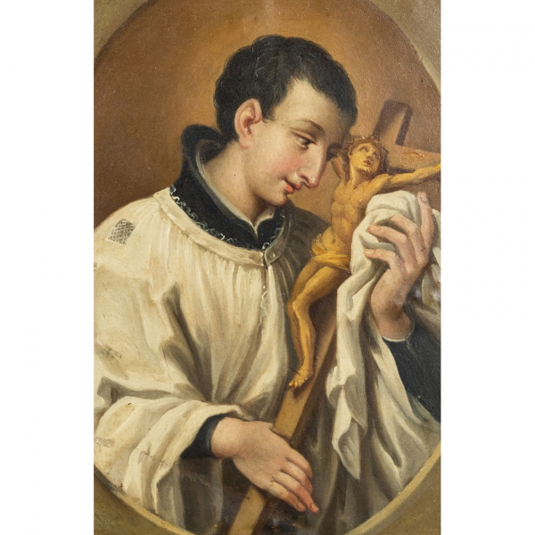 Francisco Bayeu Sub&iacute;as (Zaragoza, 1734- Madrid, 1795)  San Luis Gonzaga, c.1758.  &Oacute;leo sobre cobre.