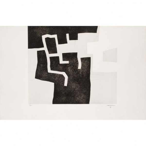 Eduardo Chillida.   "Ahoska II (1973)". Aguafuerte sobre papel Rives BFK. Firmado 