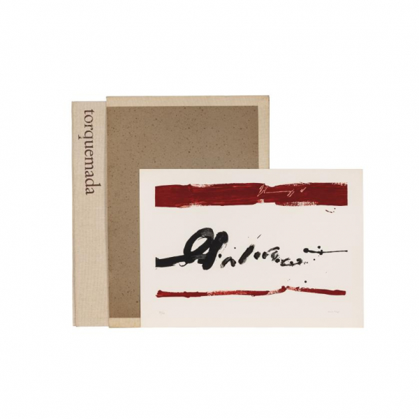 Manolo Millares.   "Torquemada (1970)". Carpeta con seis serigrafías 