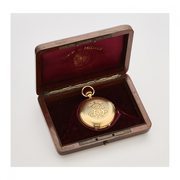 BREGUET. Reloj saboneta de bolsillo con sonería de minutos en oro. Nº 1577, c. 1872 