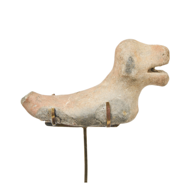 Fragmento de escultura en terracota con representación de figura zoomorfa. Cultura Tumaco – La Tolita, actual Ecuador y Colombia, 500 a.C.-500 d.C.