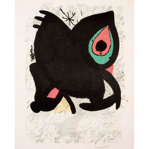 Joan Mir&oacute;. "Grand Palais (1974)". Litograf&iacute;a sobre papel vitela de Arches. Numerada (36/100)