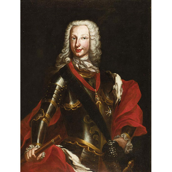 ESCUELA ESPAÑOLA S. XVIII "Retrato de Felipe V". Óleo sobre lienzo.