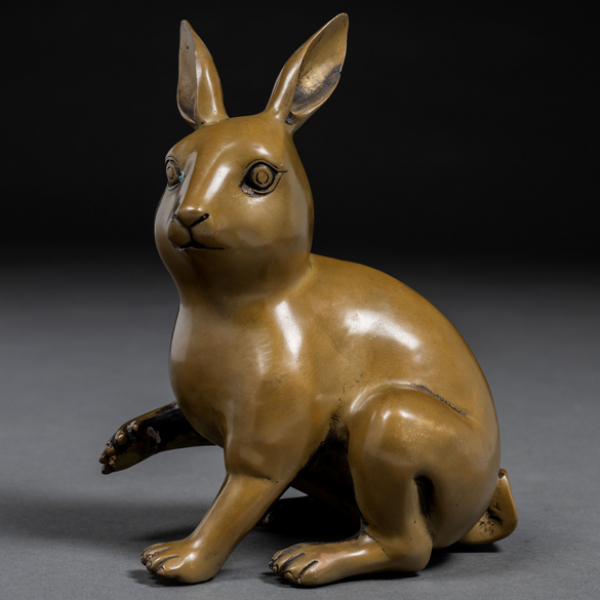 &quot;Liebre&quot; Figura realizada en bronce. Siglo XX
