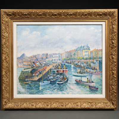 &quot;Puerto Chico &quot; Santander 1946   JUAN JOSE ROCHELT (Bilbao, 1881 - Madrid, 1953)