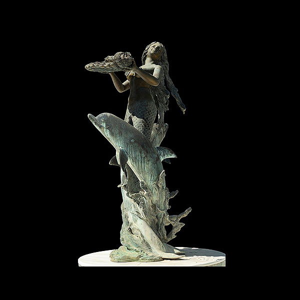 Escuela Europea del siglo XX - Fuente de Sirena con Delfines