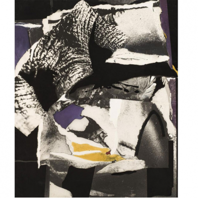 Dar&iacute;o Villalba. "Fusi&oacute;n 82 (1982)". T&eacute;cnica mixta sobre lienzo. Al dorso firmado 