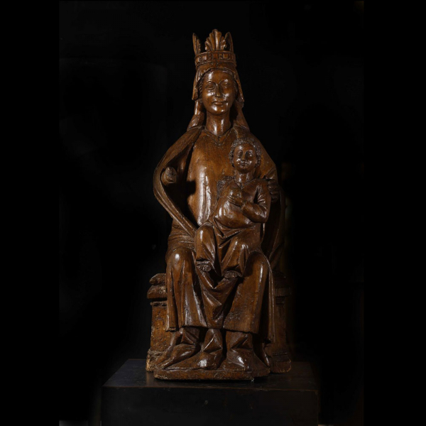 MONUMENTAL VIRGEN " SEDES SAPIENTAE " HISPANO FLAMENCA GÓTICA DEL SIGLO XIII - INICIOS SIGLO XIV.