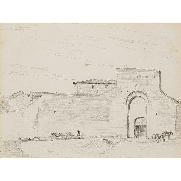 Eduardo Rosales. Vista de Porta Romana, Siena