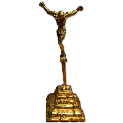 Salvador Dalí. &quot;Cristo de San Juan de la Cruz&quot; (1974). Escultura de oro 18K. Firmada y numerada GB 8/30.