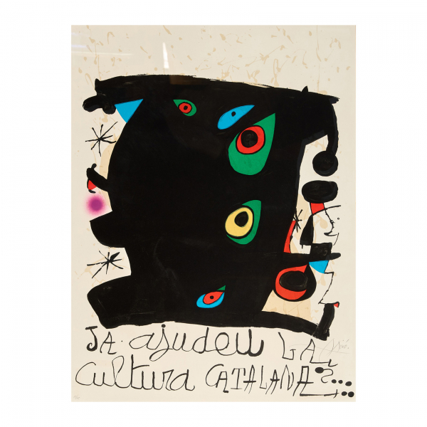 Joan Miró i Ferrà Ja ajudeu la cultura catalana?, 1974. Litografía 