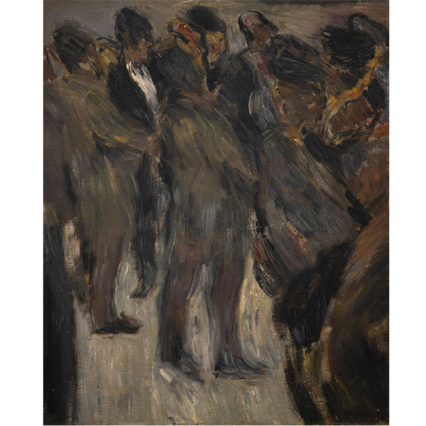 "El mercado en Bermeo"  IGNACIO GARCIA ERGUIN (Bilbao, 1934-2025) Óleo/Lienzo