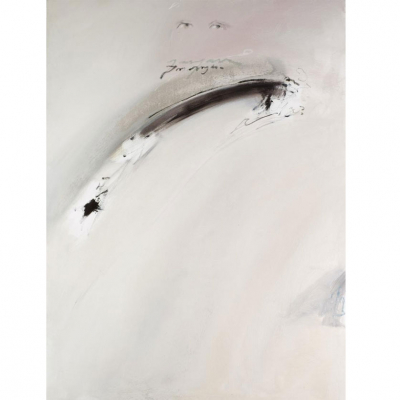 Jose Luis Fajardo. &quot;Ucrónico en blanco&quot;. Óleo sobre lienzo. Firmado, titulado y fechado al dorso (1995).