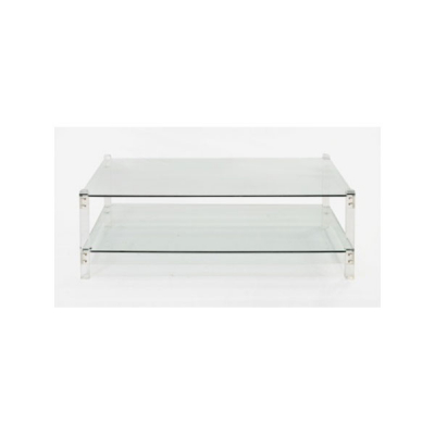 Mesa de metacrilato con encimera y base en cristal.  Época: S. XX