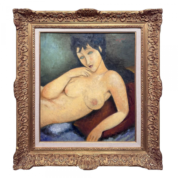 AMADEO MODIGLIANI (Livorno, 1884 – París, 1920) "Nu (Fernande Barrey)".   Óleo sobre lienzo