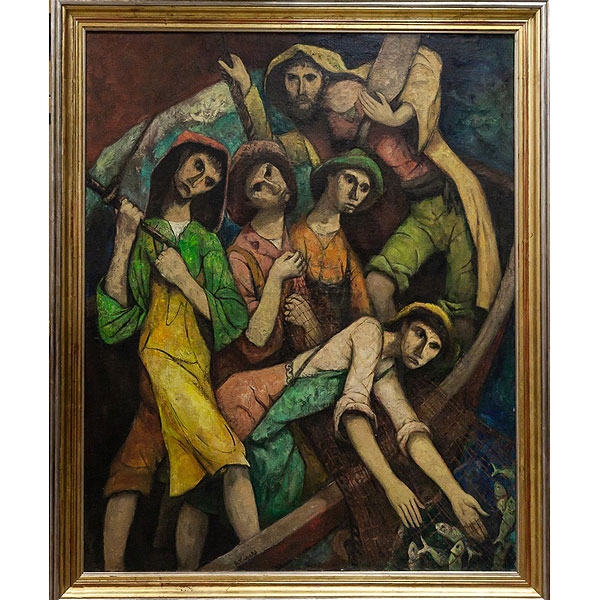 Bonifacio L&aacute;zaro Lozano (Portugal, 1906 - Badajoz, 1999) "La gran pesca"