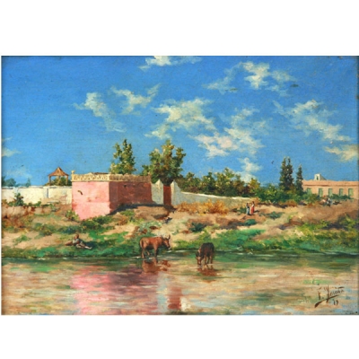 FÉLIX INIESTA SOTO &quot;Hacienda junto al rio&quot; Málaga