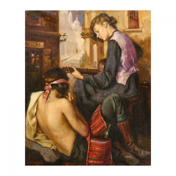 Francisco Ribera Gómez (Madrid, 1907-1996) Músicos callejeros. 