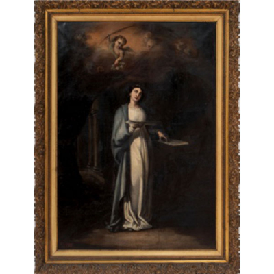 ALEJANDRO DE ARRIAGA   (S. XIX)  &quot;Santa&quot;  Firmado: A. G. de Arriaga 1866 Bilbao