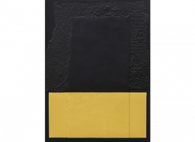 RAFAEL CANOGAR (Toledo, 1935).  Cicatriz, 2008.   Construcción en papel hecho a mano y pintado al óleo encolado a tabla. 